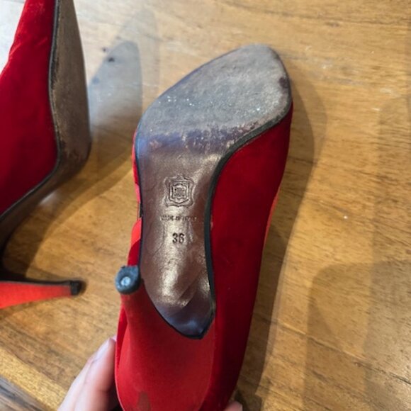 Vintage Gianni Versace Velvet Shoes - EU Size 36 - Picture 12 of 12